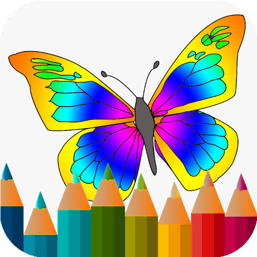 rainbow butterfly coloring