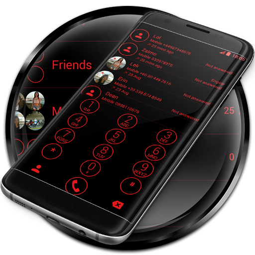 Dialer Theme Circle Black Red